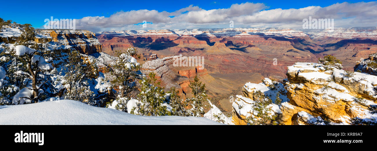 Grand Canyon National Park South Rim im Winter, Arizona. Stockfoto