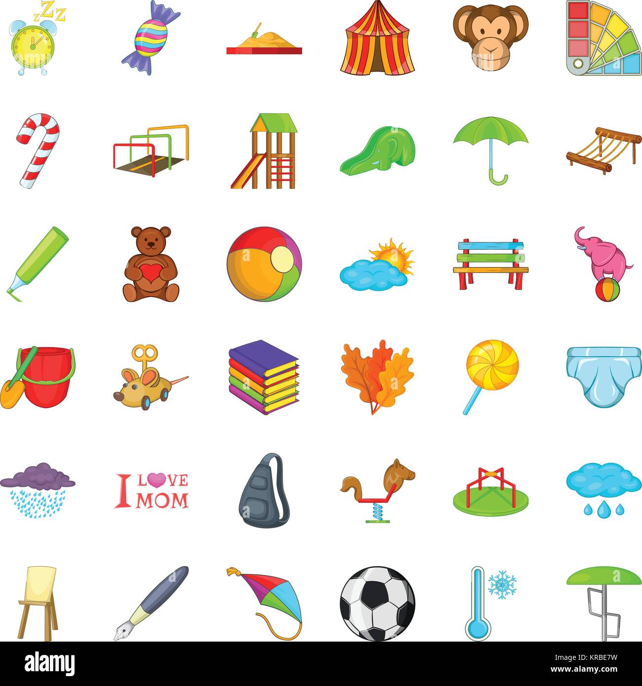 Tag Icons, Cartoon Stil Stock Vektor