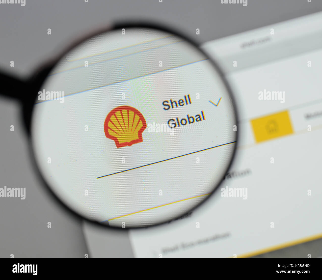 Mailand, Italien - 10 August 2017: Shell BG Group Logo auf der Homepage. Stockfoto