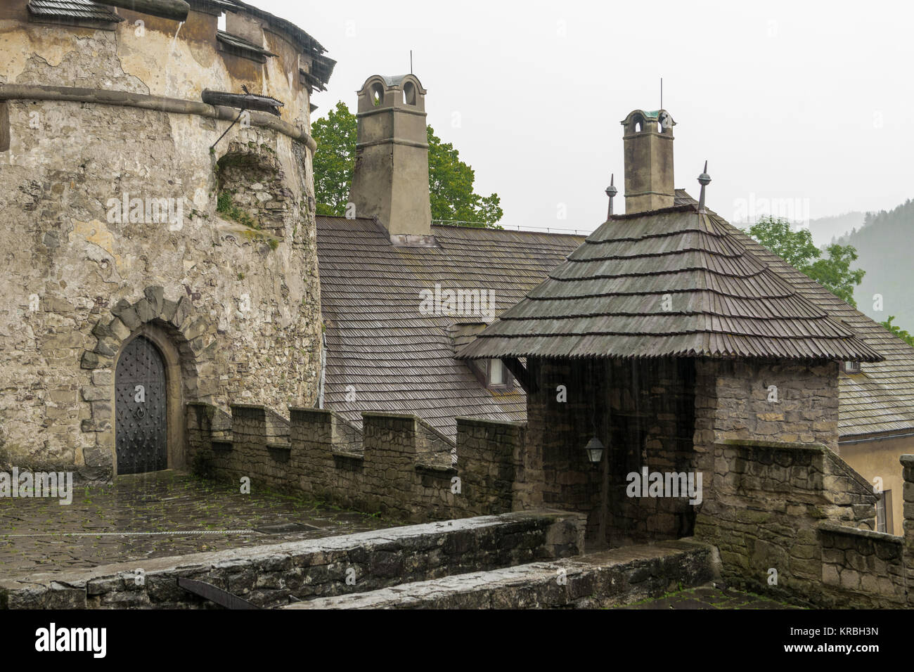 Burg Orava auf dem oberen Hof Stockfoto