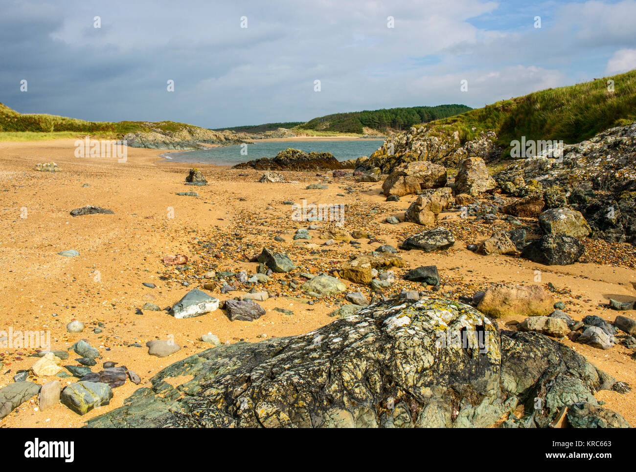 Strand auf llanddwyn Insel Anglesey, Nordwales Stockfoto