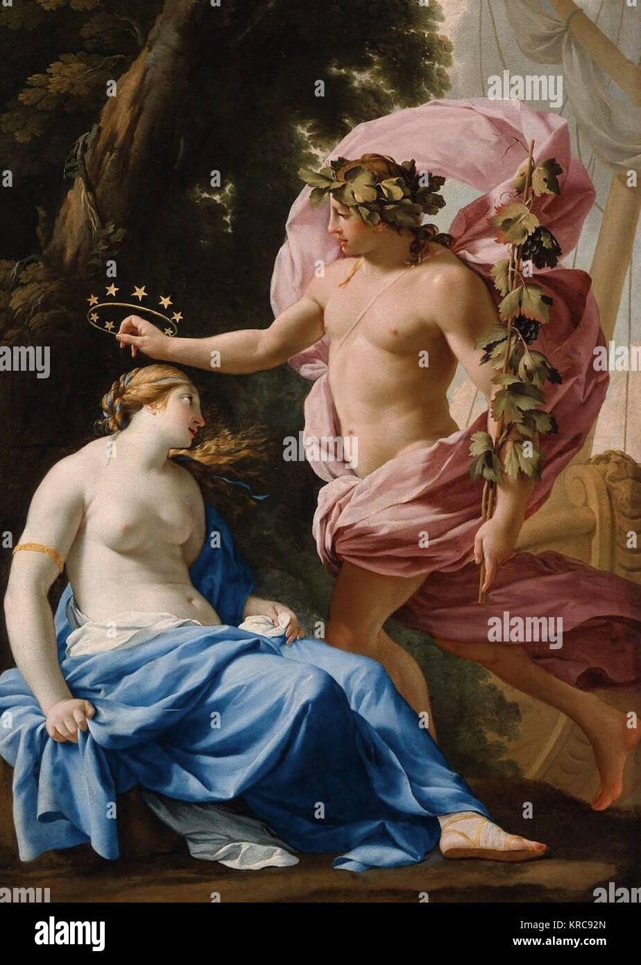 Eustache Le Sueur - Bacchus und Ariadne Stockfoto