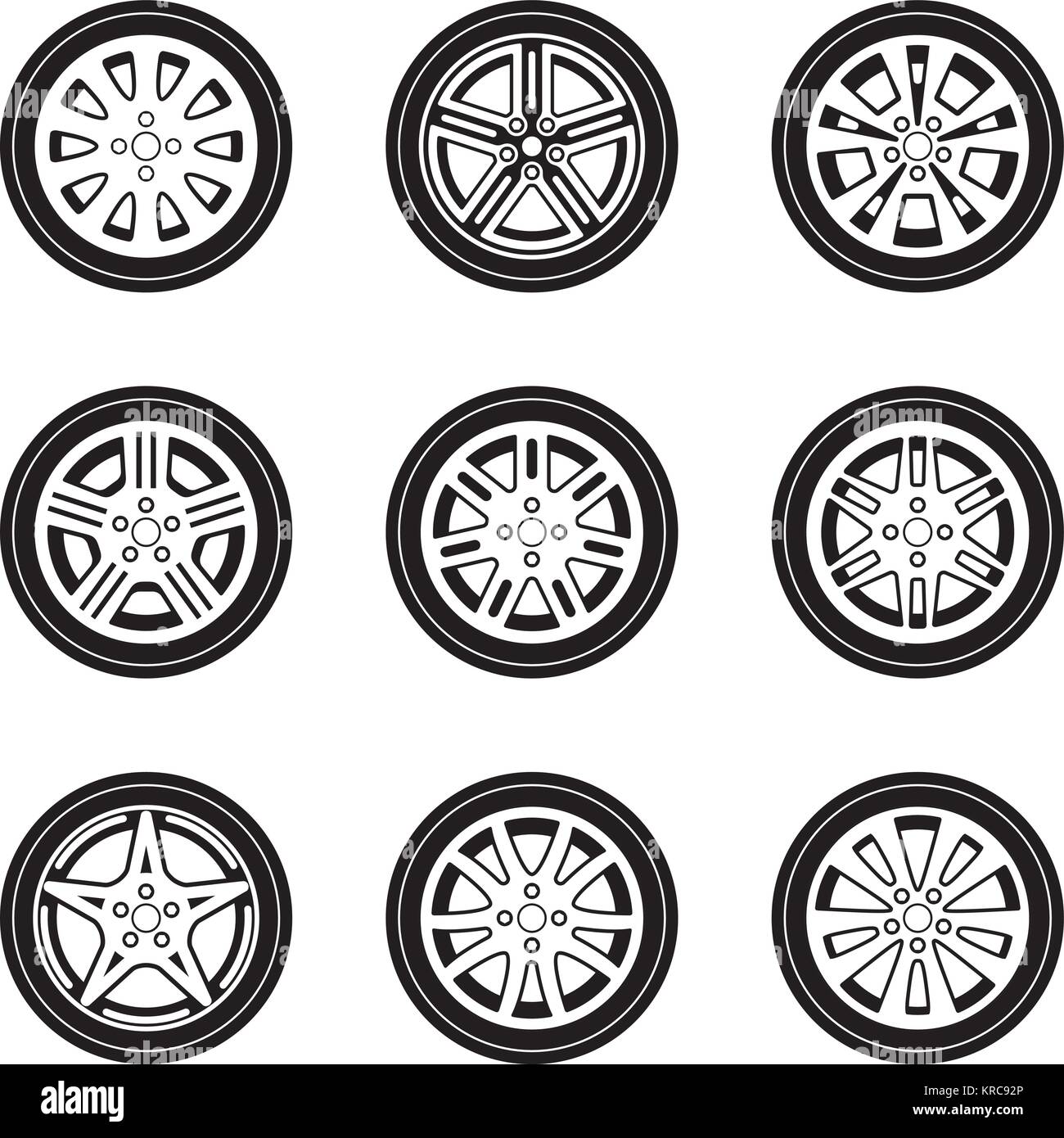 Auto Rad vektor Icon Set Stock Vektor