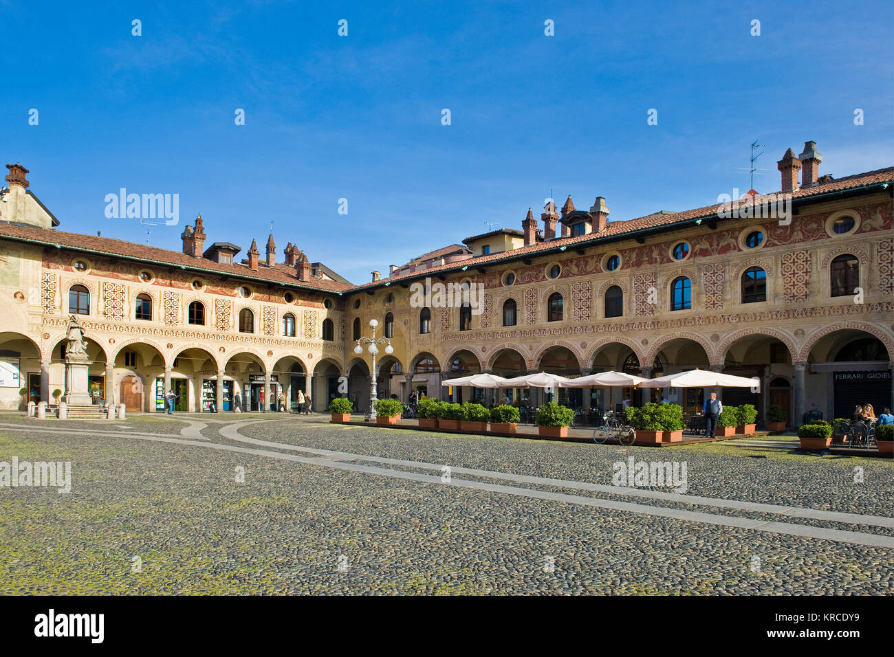 Piazza Ducale, Vigevano, Lombardei, Italien Stockfoto