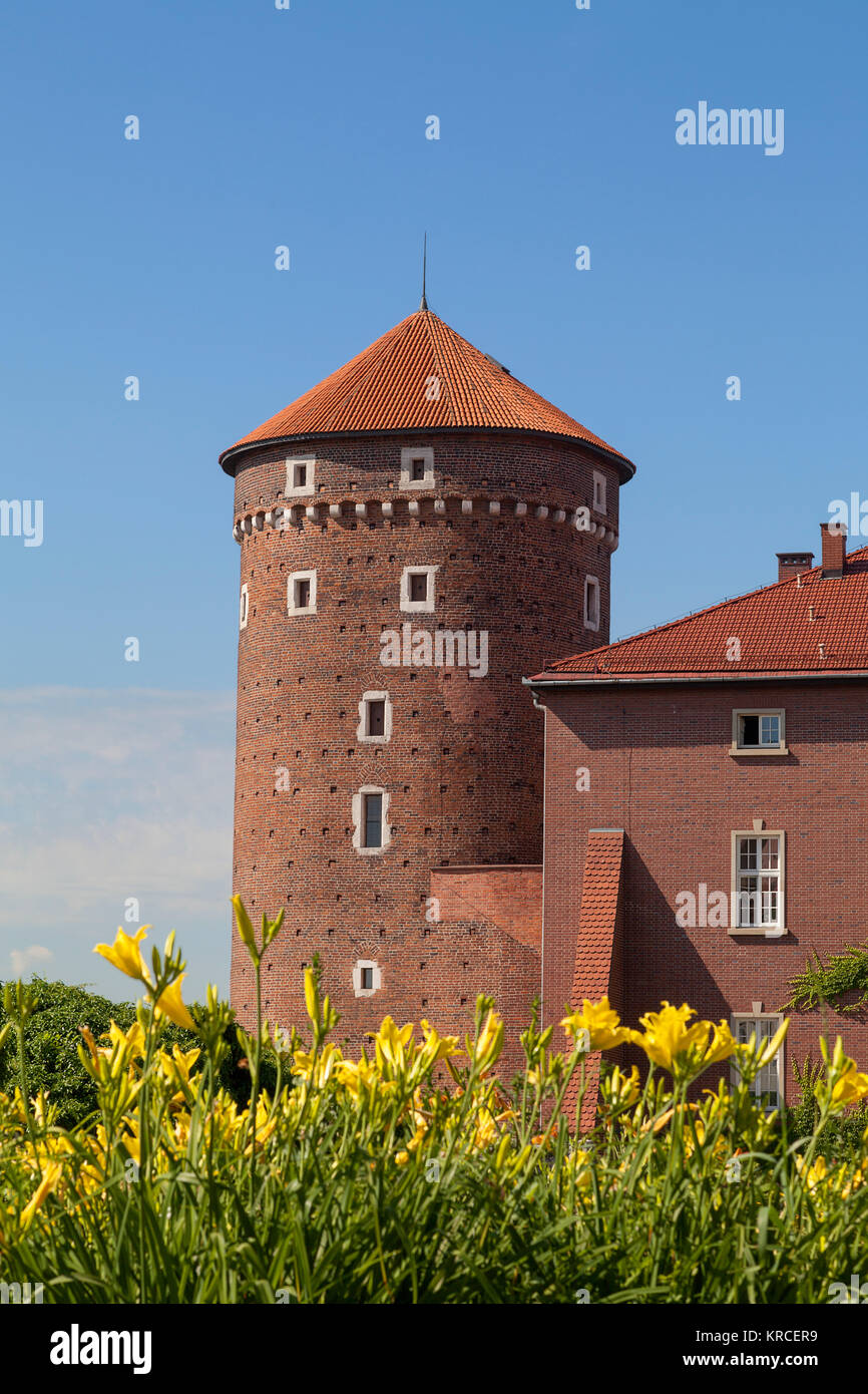 Wawel mit sandomierska Turm, Krakau, Polen Stockfoto