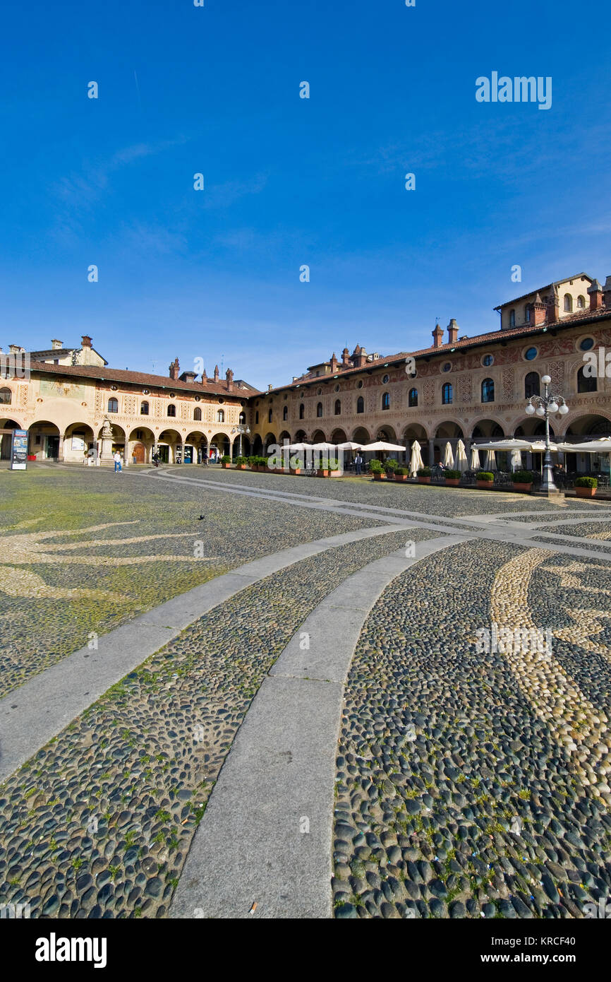 Piazza Ducale, Vigevano, Lombardei, Italien Stockfoto