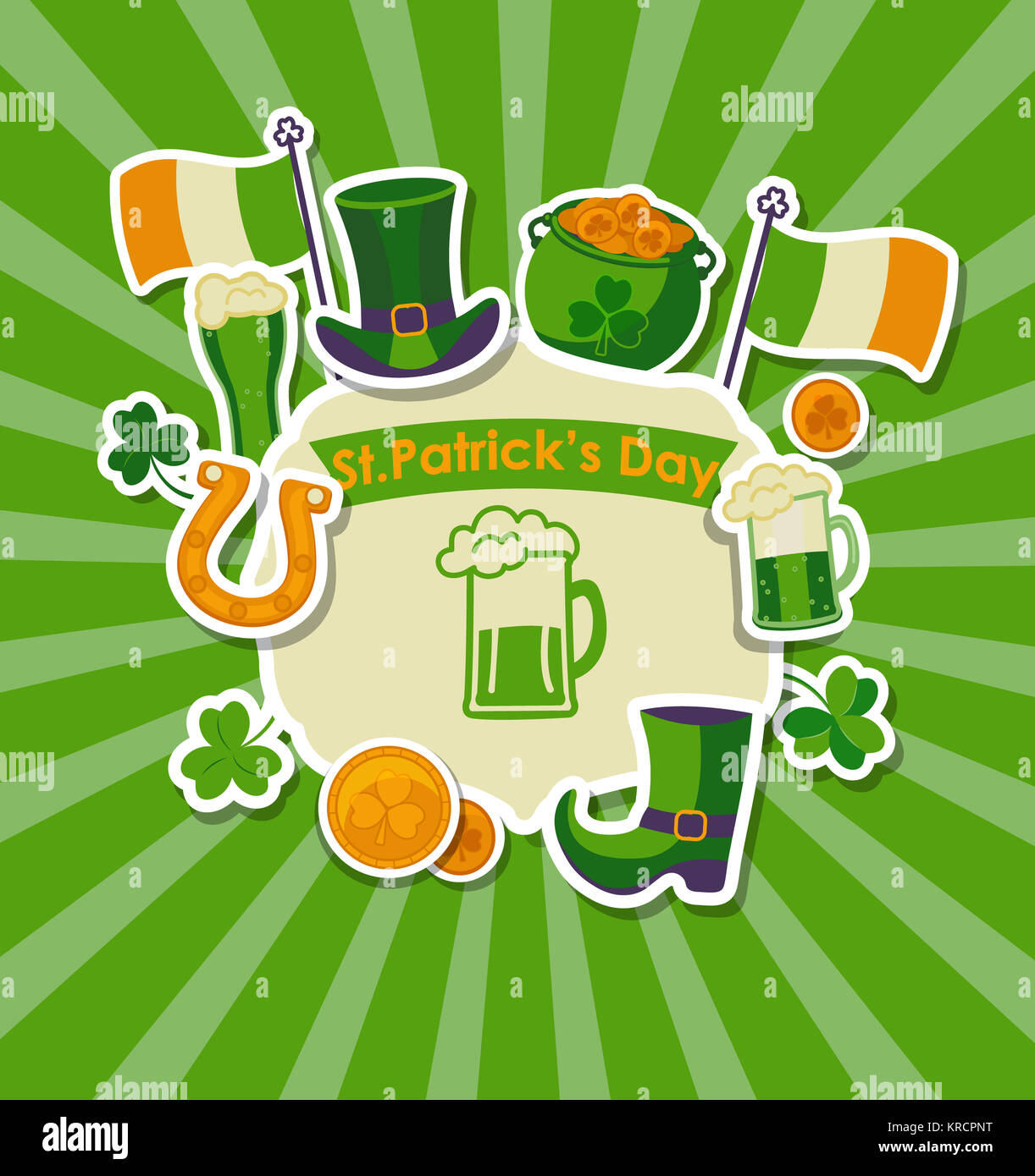 St Patrick's day Grußkarte. Stockfoto