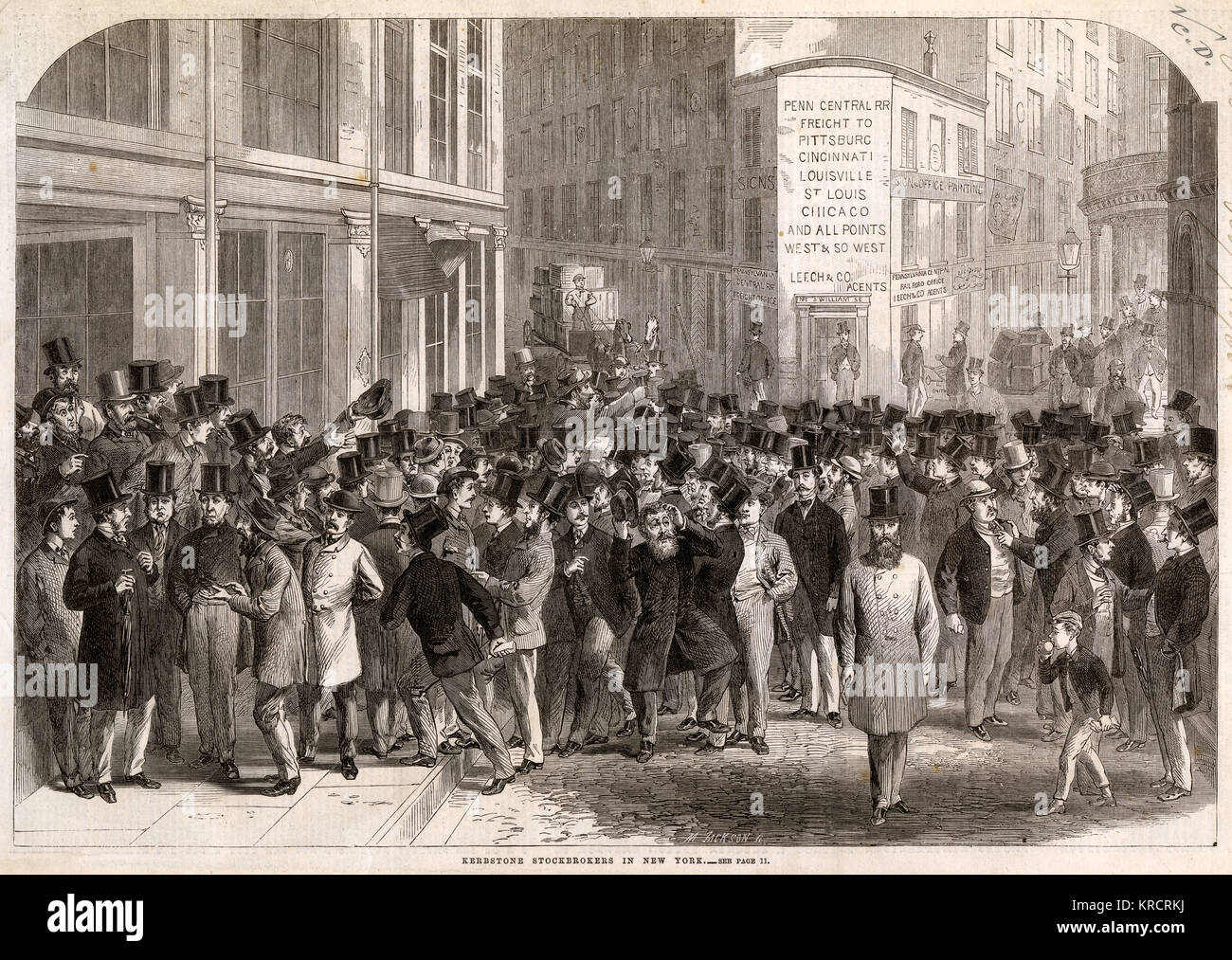 Börsenmakler in New York 1864 Stockfoto