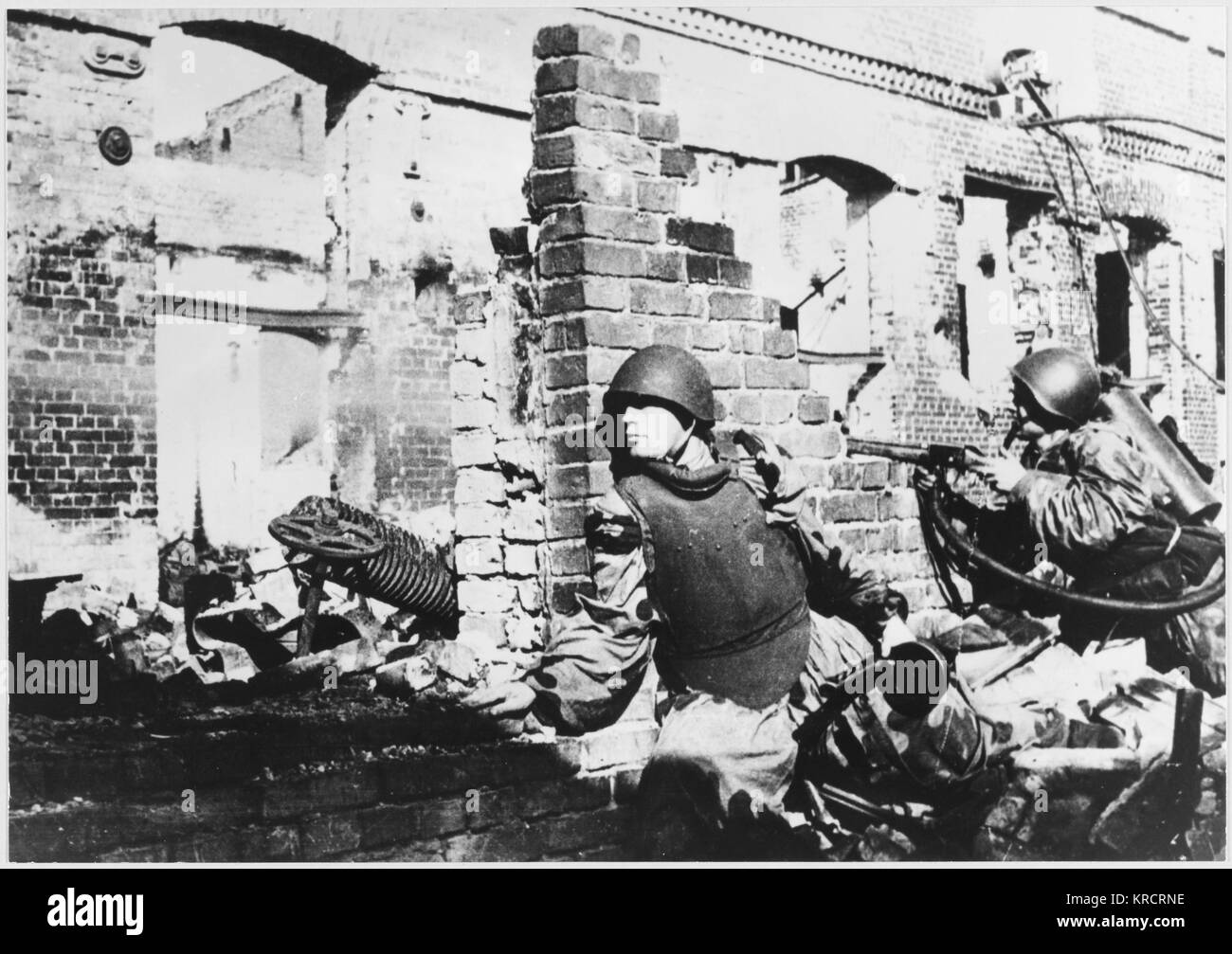 Haus kämpfen während des erbitterten Kampf unter den Ruinen der zerschlagenen Stadt Stalingrad (Wolgograd), UDSSR zu Haus. Datum: 1942-1943 Stockfoto