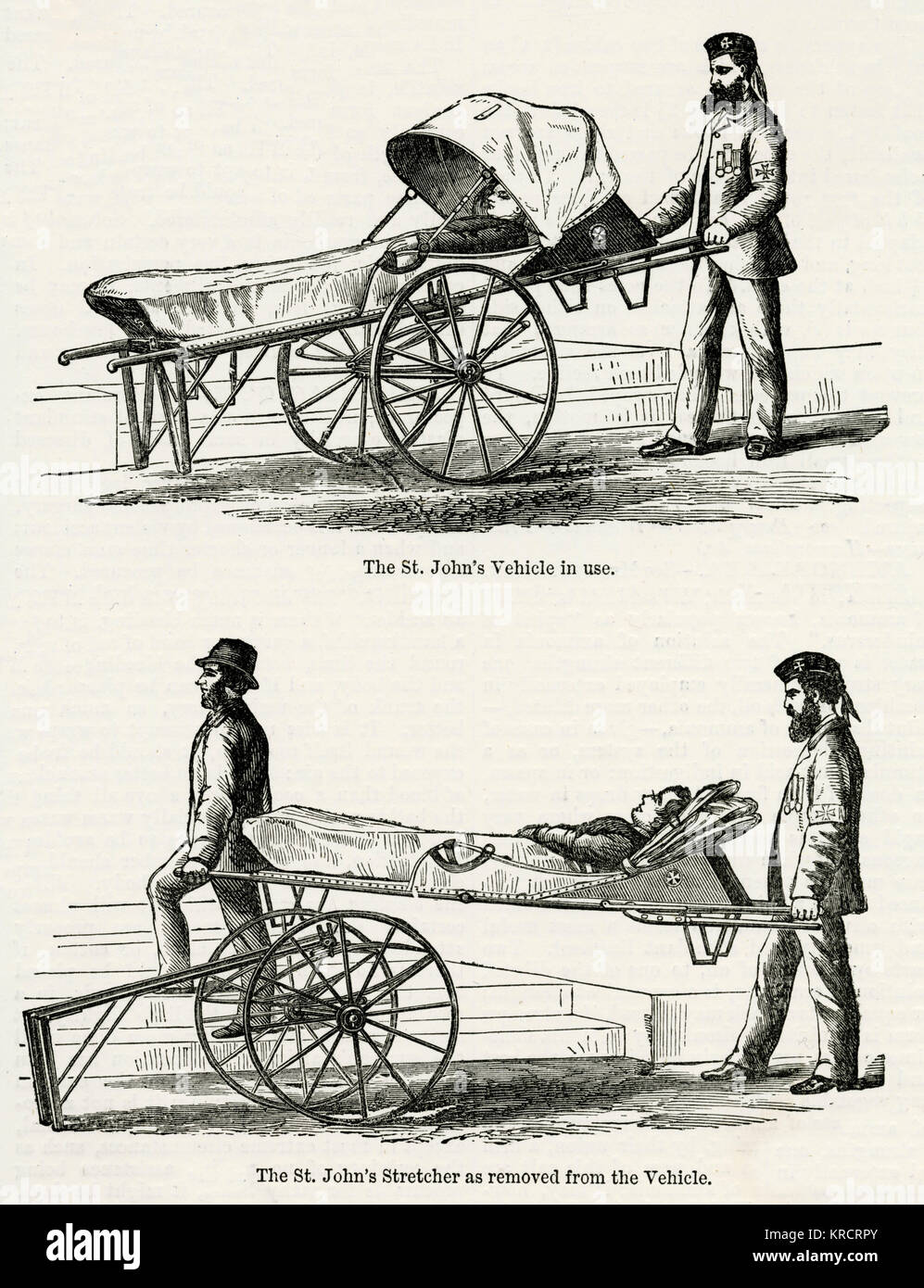 Britische Beispiele für Mann-Krankenwagen, (Keilrahmen). Datum: 1882 Stockfoto