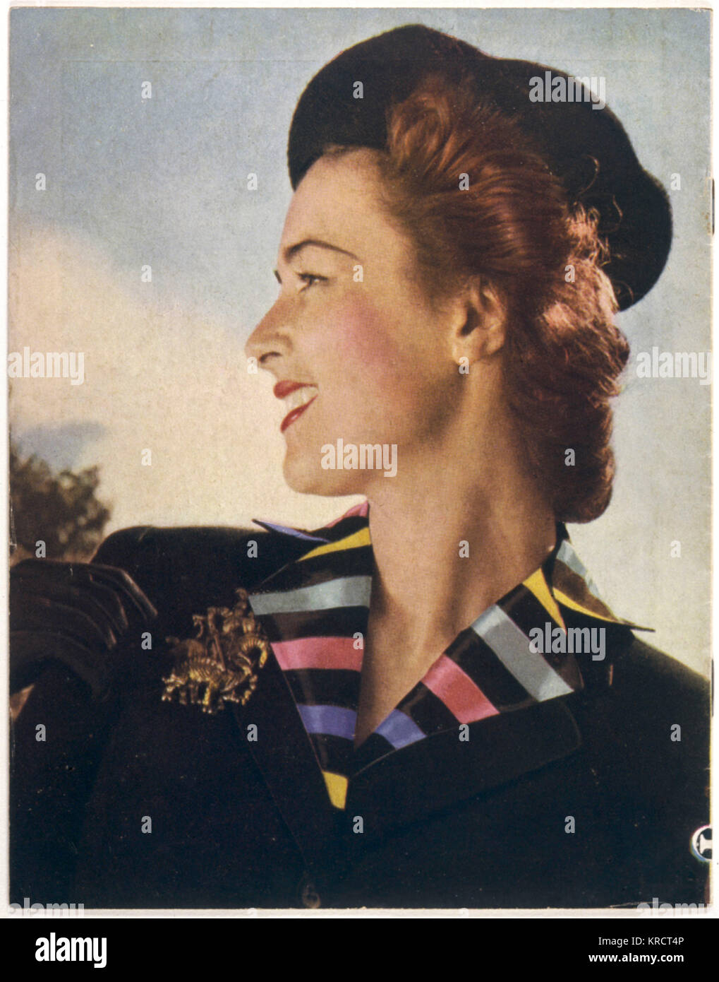 WEIBLICHER TYP/AUBURN-HAAR Stockfoto