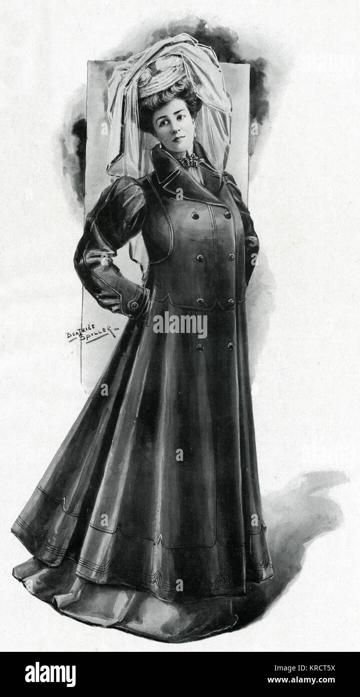 Ledermantel für Damen 1907 Stockfoto