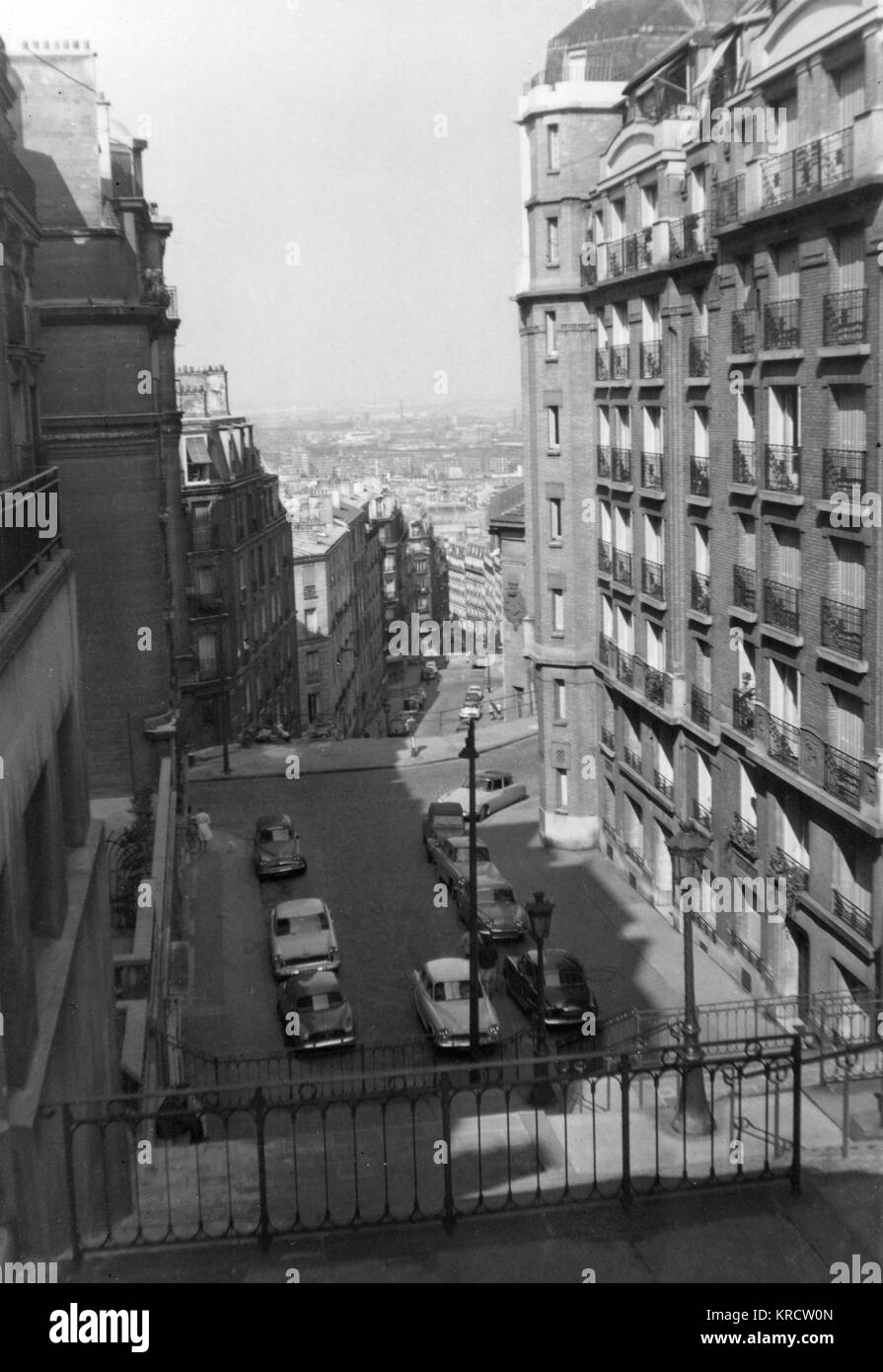 Straßenszene in Montmartre, Paris, Frankreich Stockfoto