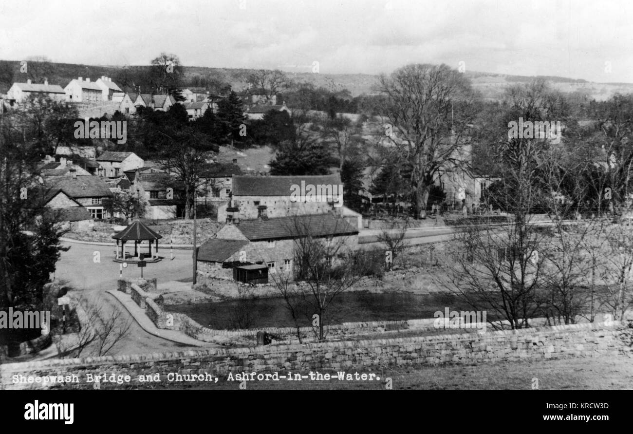 Bridge and Church, Ashford-in-the-Water, Derbyshire Stockfoto
