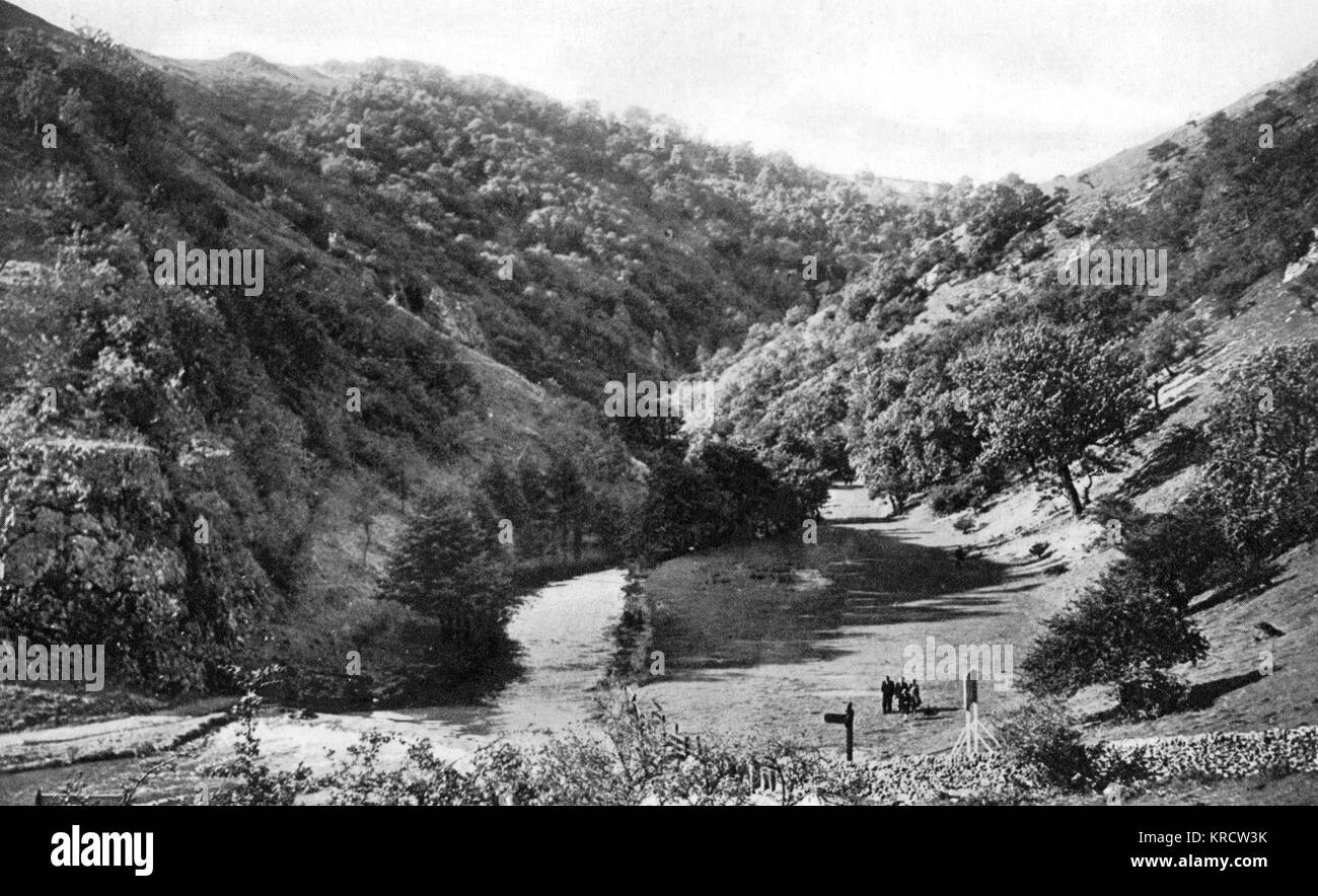 Blick auf Dovedale, Derbyshire, von Thorpe Cloud Stockfoto