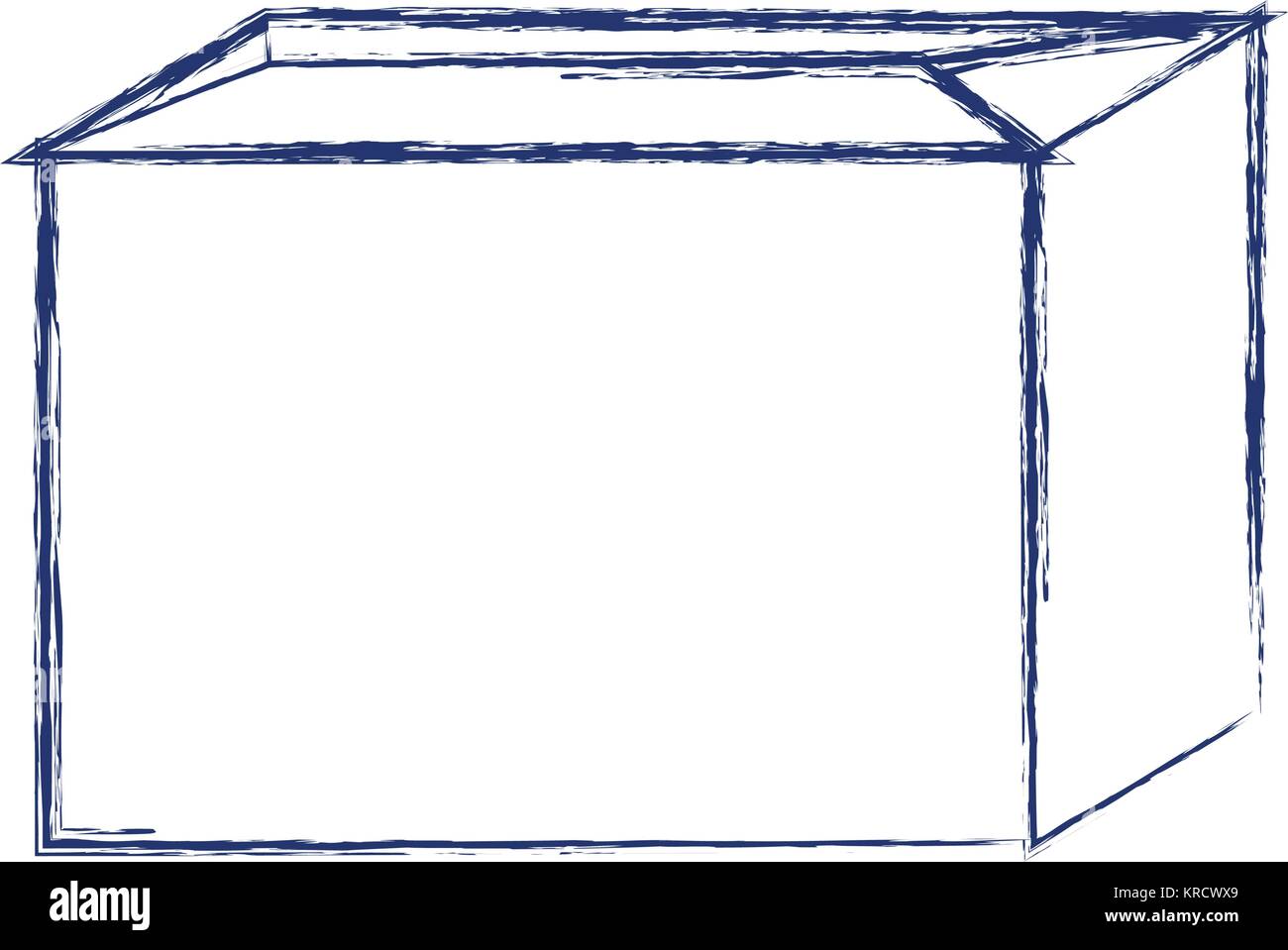 Versiegelten Karton Symbol in Dunkelblau unscharfe Silhouette Stock Vektor