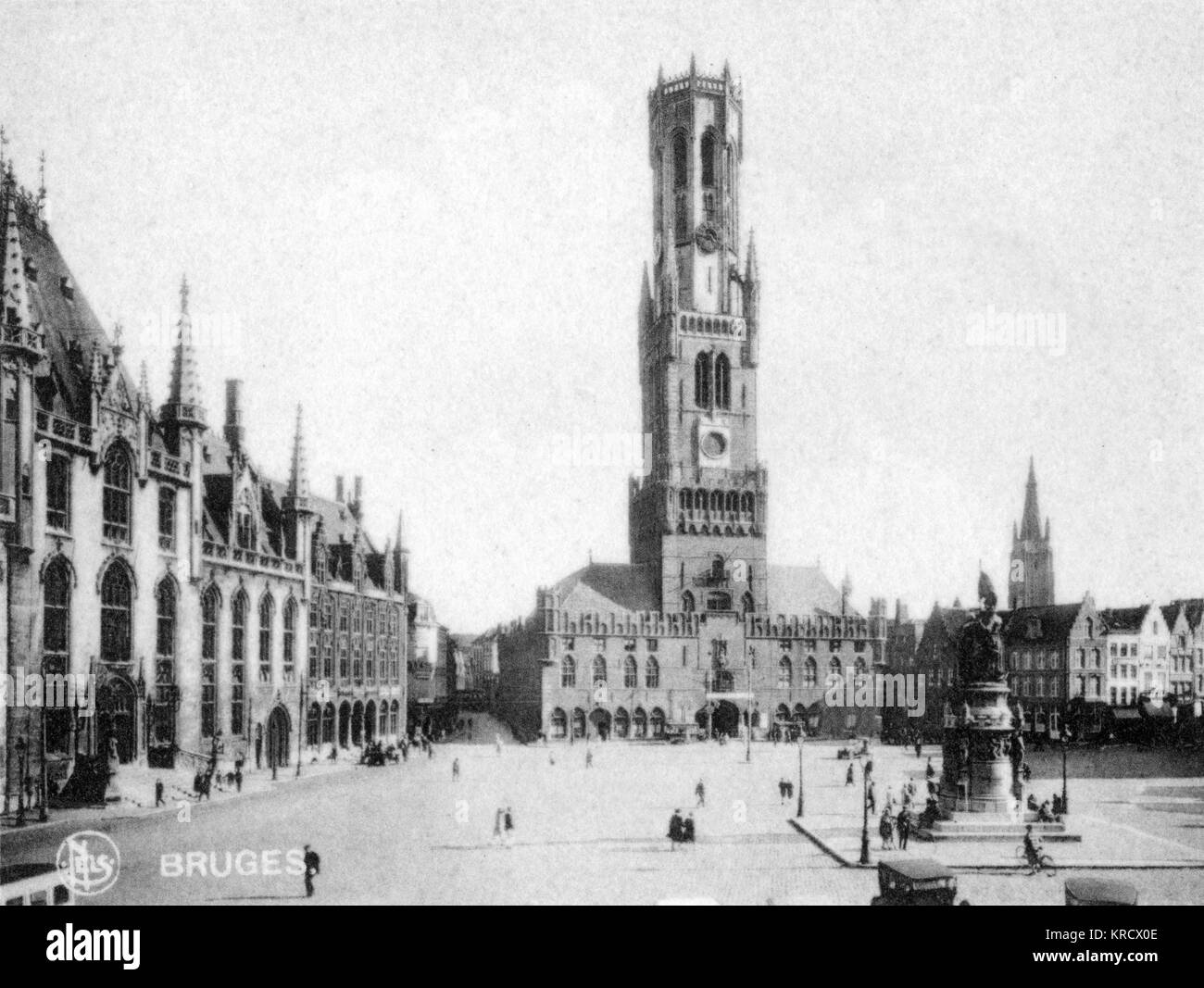 Marktplatz und Glockenturm, Brügge, Belgien Stockfoto