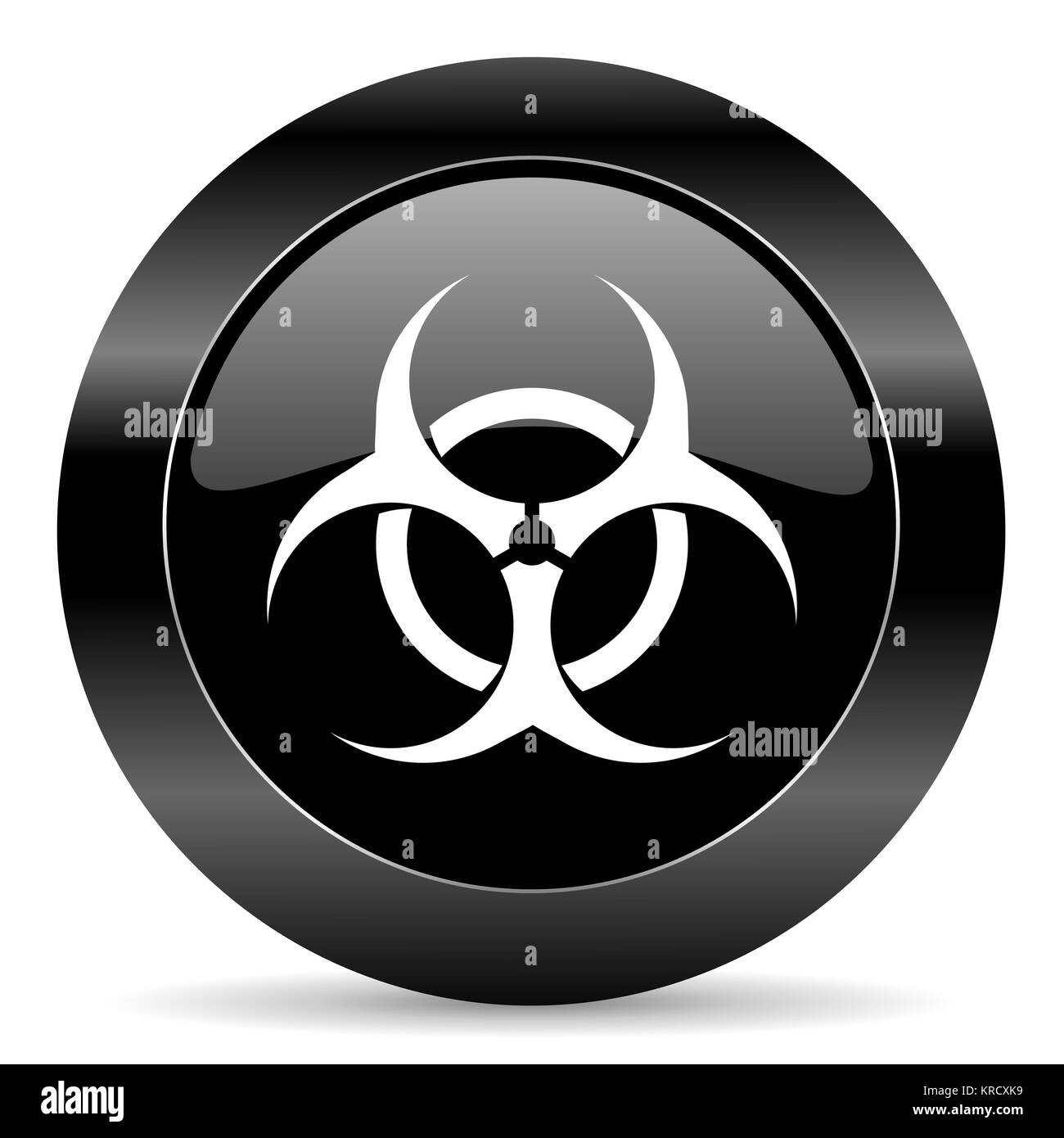 Schwarzer Kreis web-Taste auf weißem Hintergrund Stockfoto