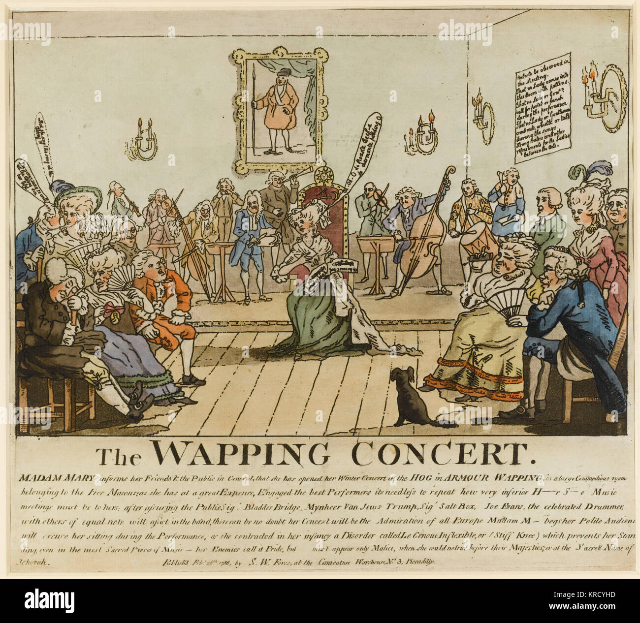 Satirischer Cartoon, das Wapping-Konzert Stockfoto