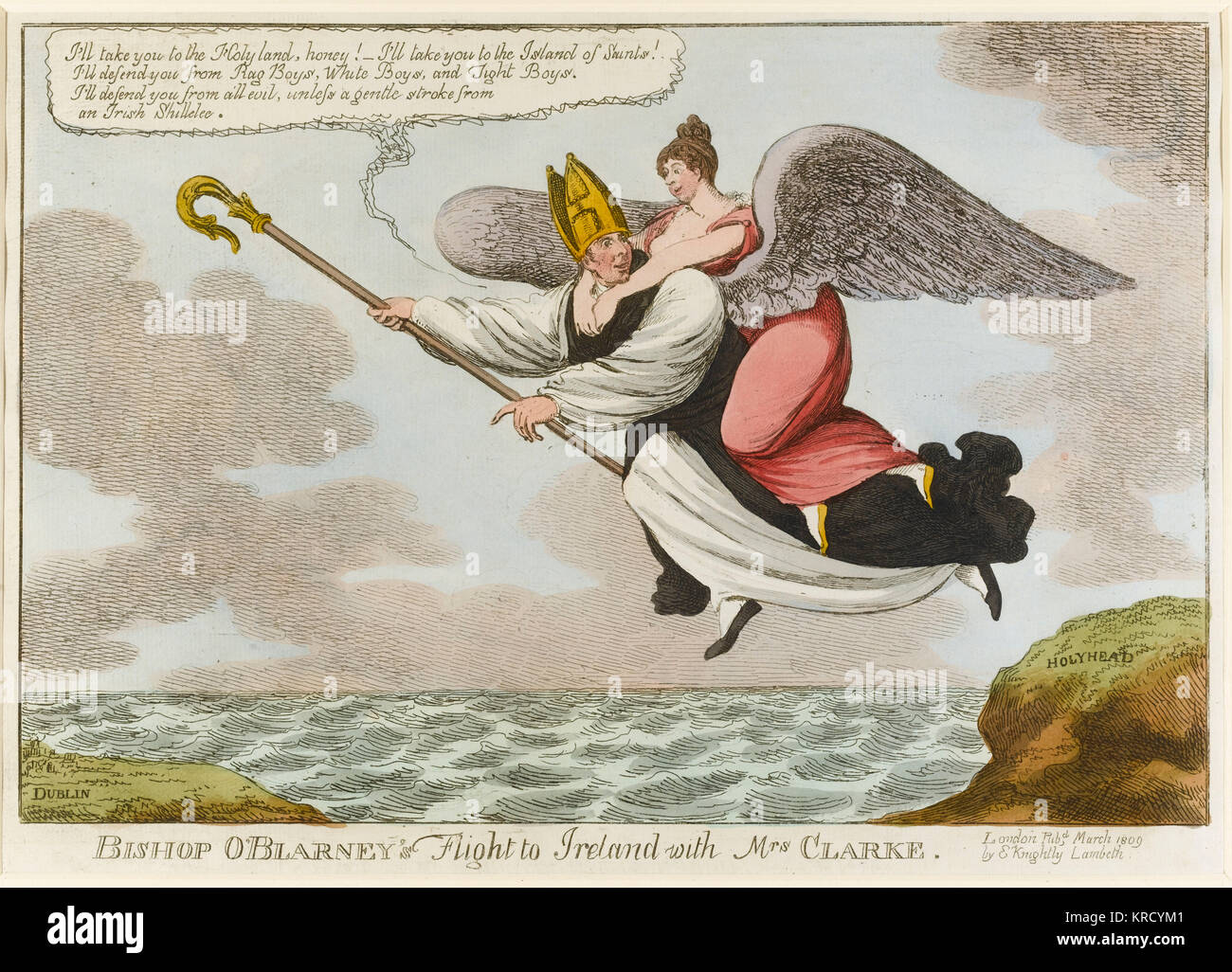 Satirischer Cartoon, Bischof O'Blarney Stockfoto