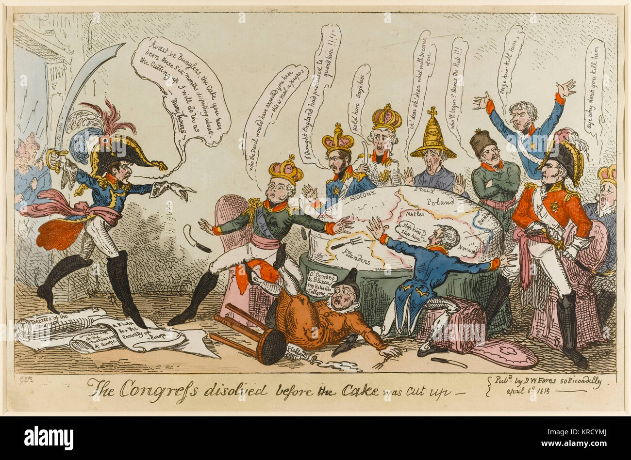Satirische Karikatur Der Kongress Aufgelost Bevor Der Kuchen War