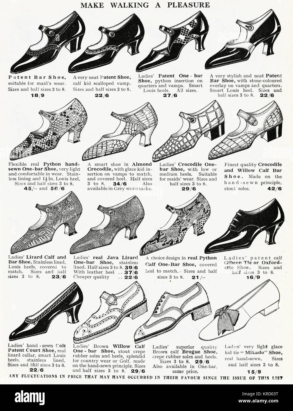 Meine Damen 1920s Schuhe walking Schuh. Datum: ca. 1926 Stockfotografie -  Alamy