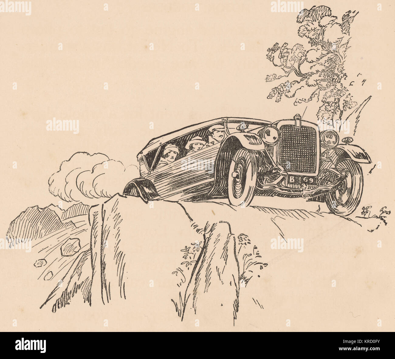 Das Auto dreht eine Haarnadelkurve Stockfoto