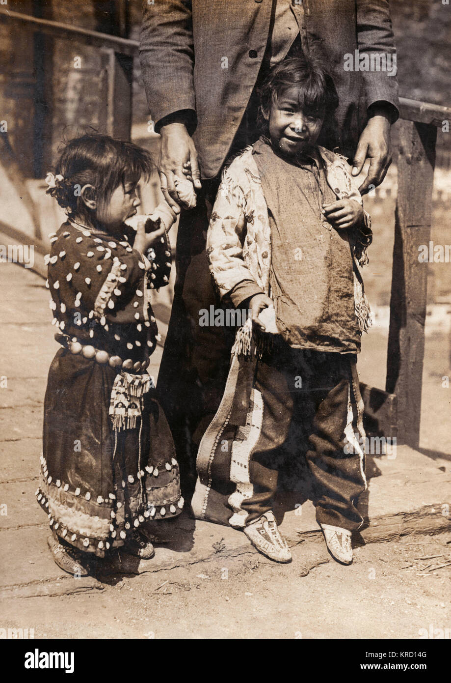 Amerikanische Indianer-Kinder in London Stockfoto