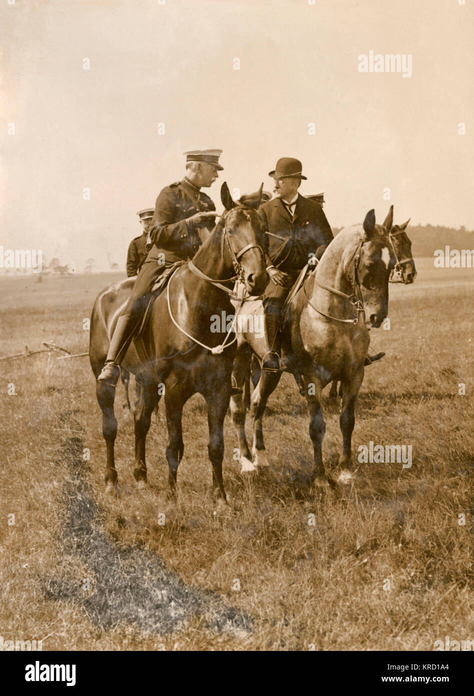 Lieutenant Hyslop und Lord Mayor auf Salisbury Plain Stockfoto