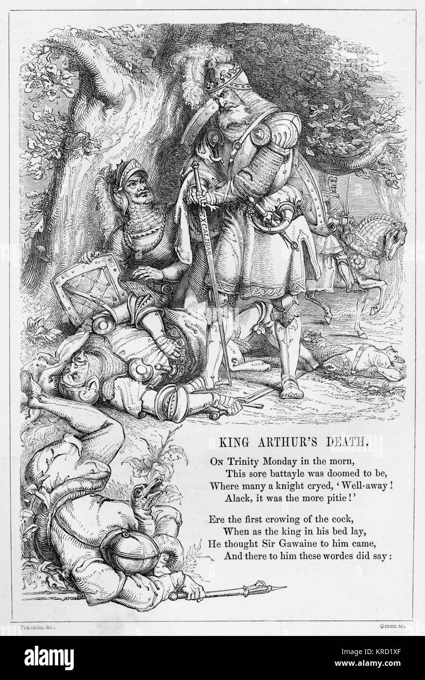 Britische Ballade, König Arthurs Tod Stockfoto