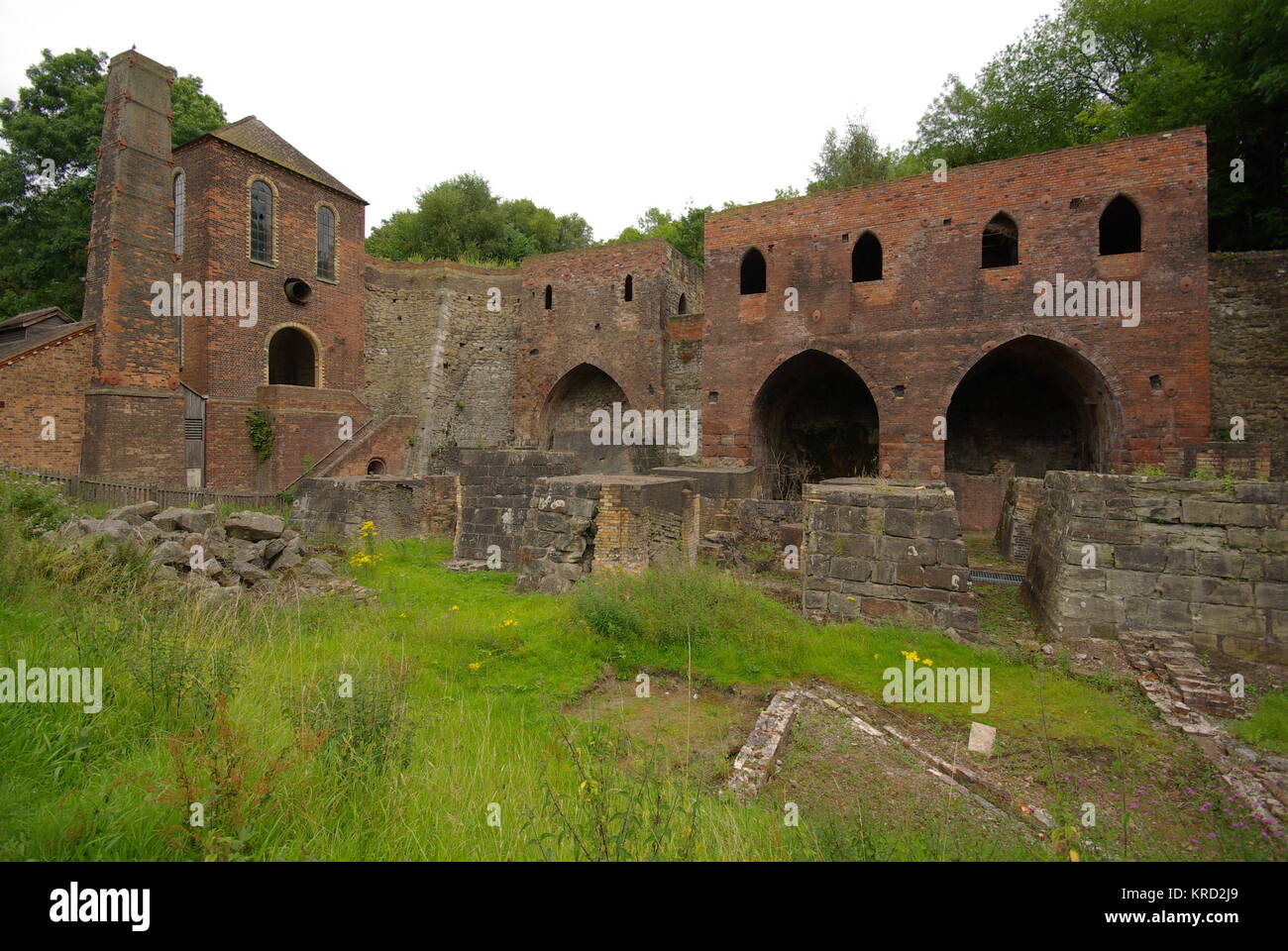 Überreste von Hochöfen im Blists Hill Museum in der Severn Gorge bei Telford, Shropshire. Stockfoto