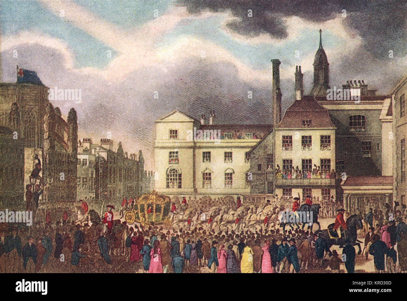 Parlamentsgebäude mit königlicher Prozession, 1804 Stockfoto