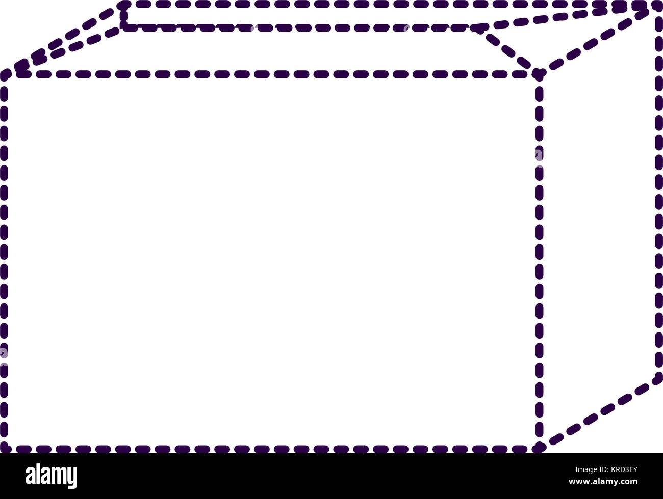 Versiegelten Karton Symbol in Lila gepunkteten Silhouette Stock Vektor