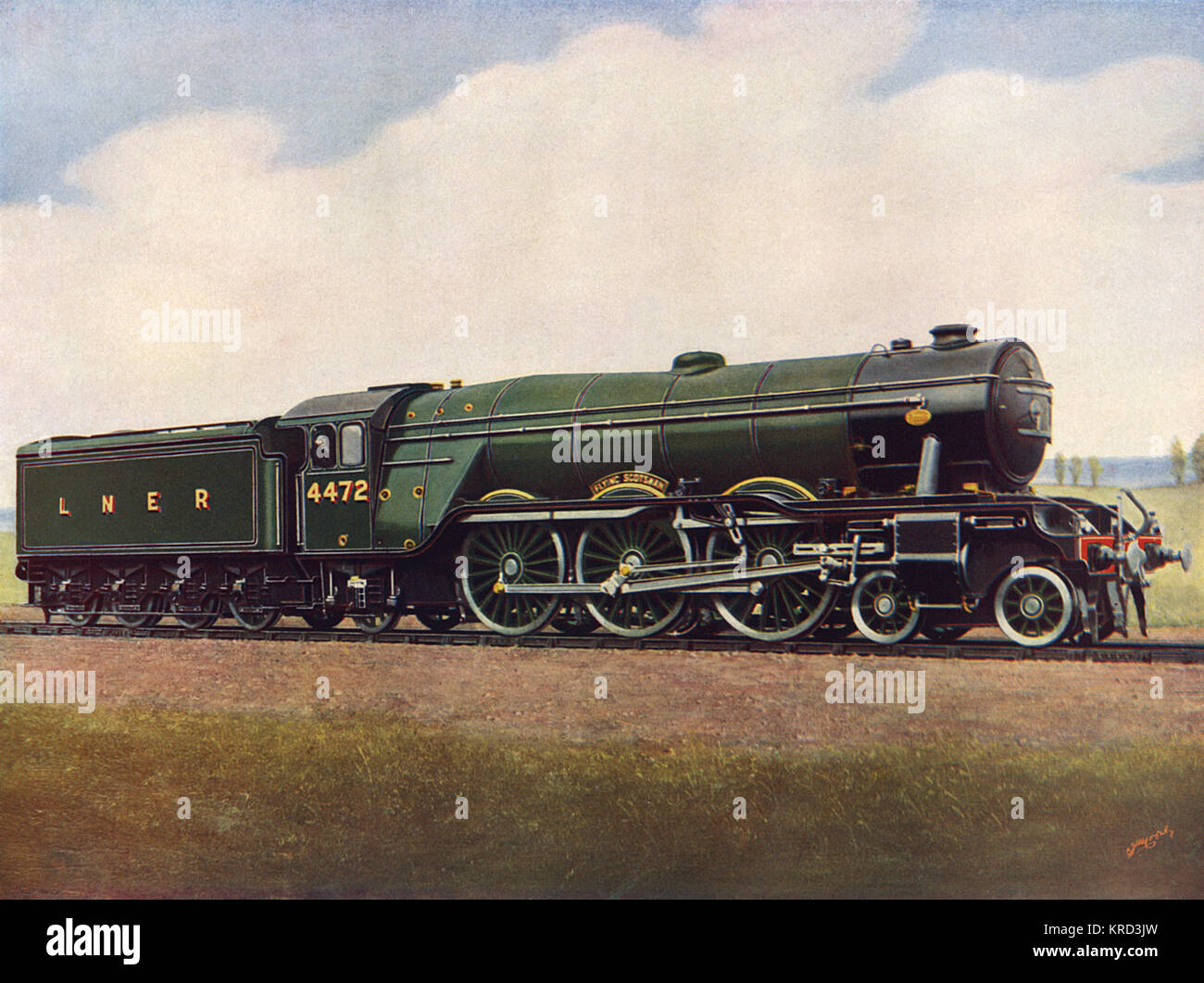Der Flying Scotsman, 4-6-2 Lokomotive Nr. 4472, für die London und North Eastern Railway 1923 erbaut. Stockfoto