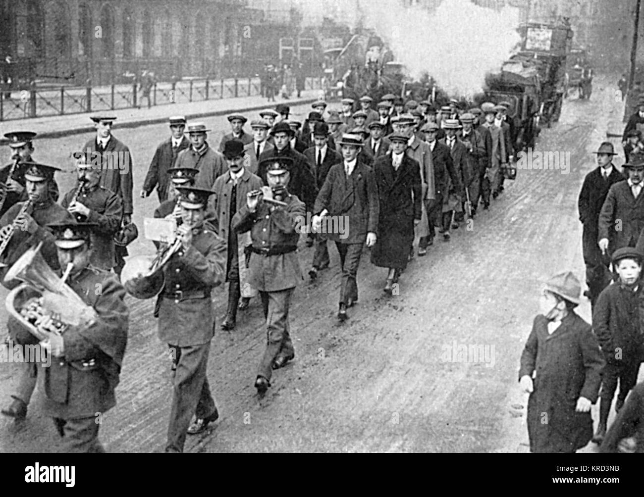 Neue Rekruten starten zum Trainingslager, WW1 Stockfoto