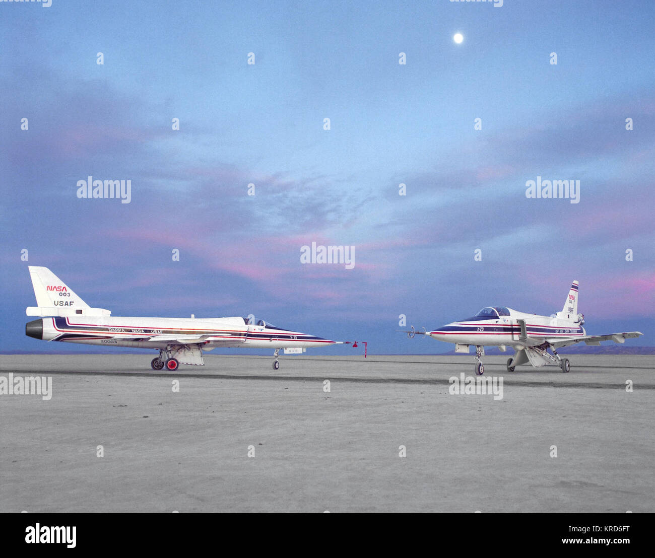 Sowohl die X-29 auf Lakebed Stockfoto