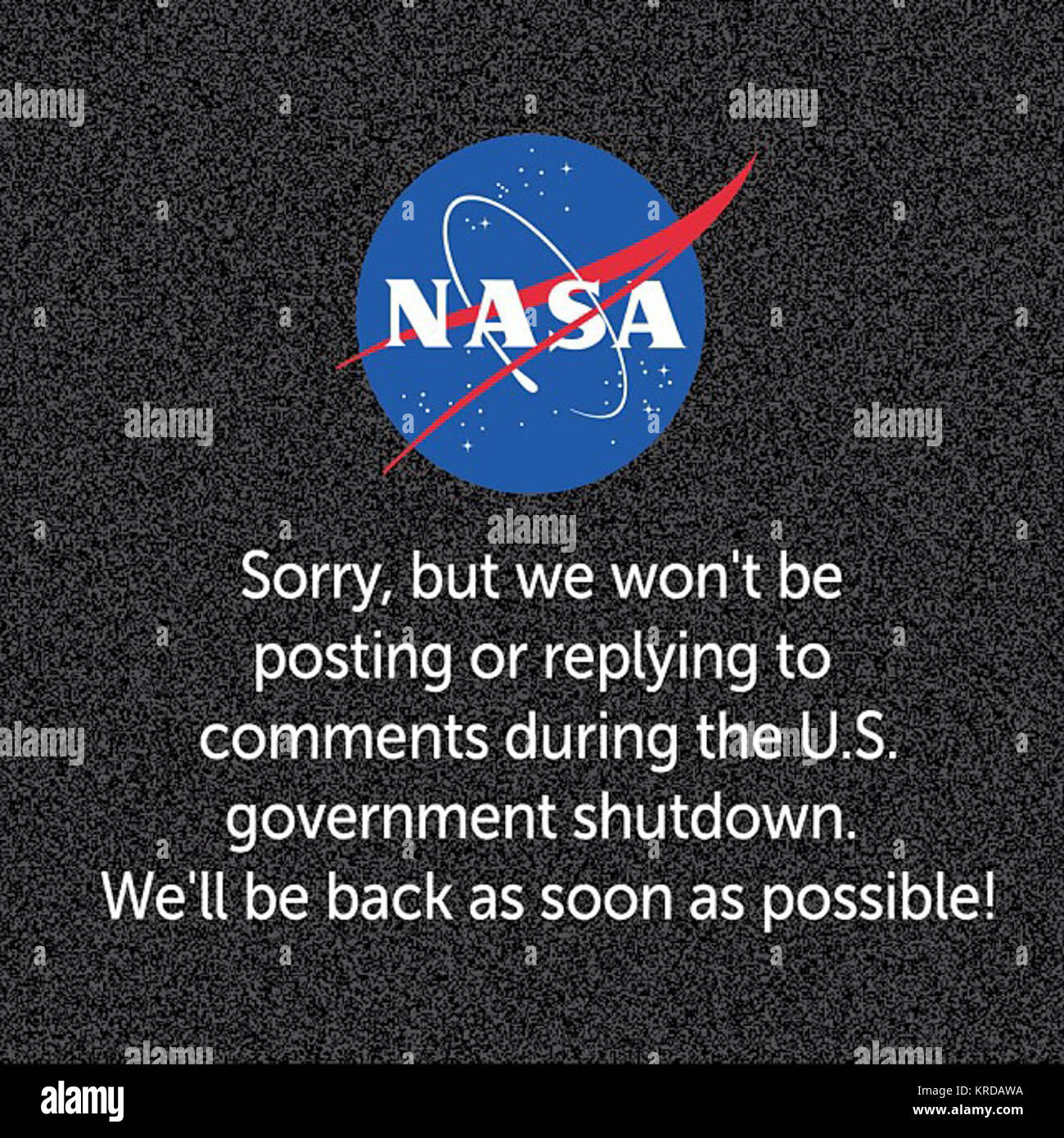 NASA Regierung Abschaltung in den Vereinigten Staaten 2013 Stockfoto