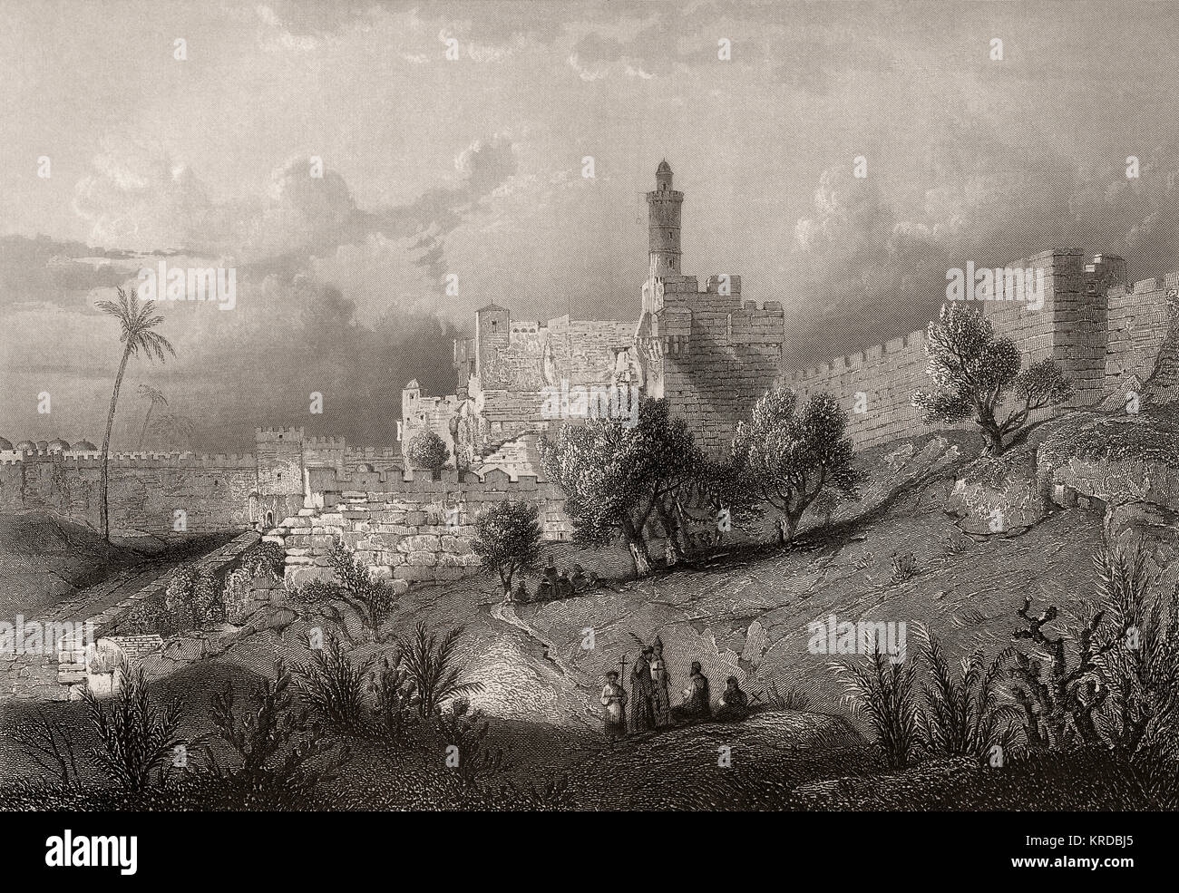 Die jebusiter Festung Zion, Jerusalem Stockfoto