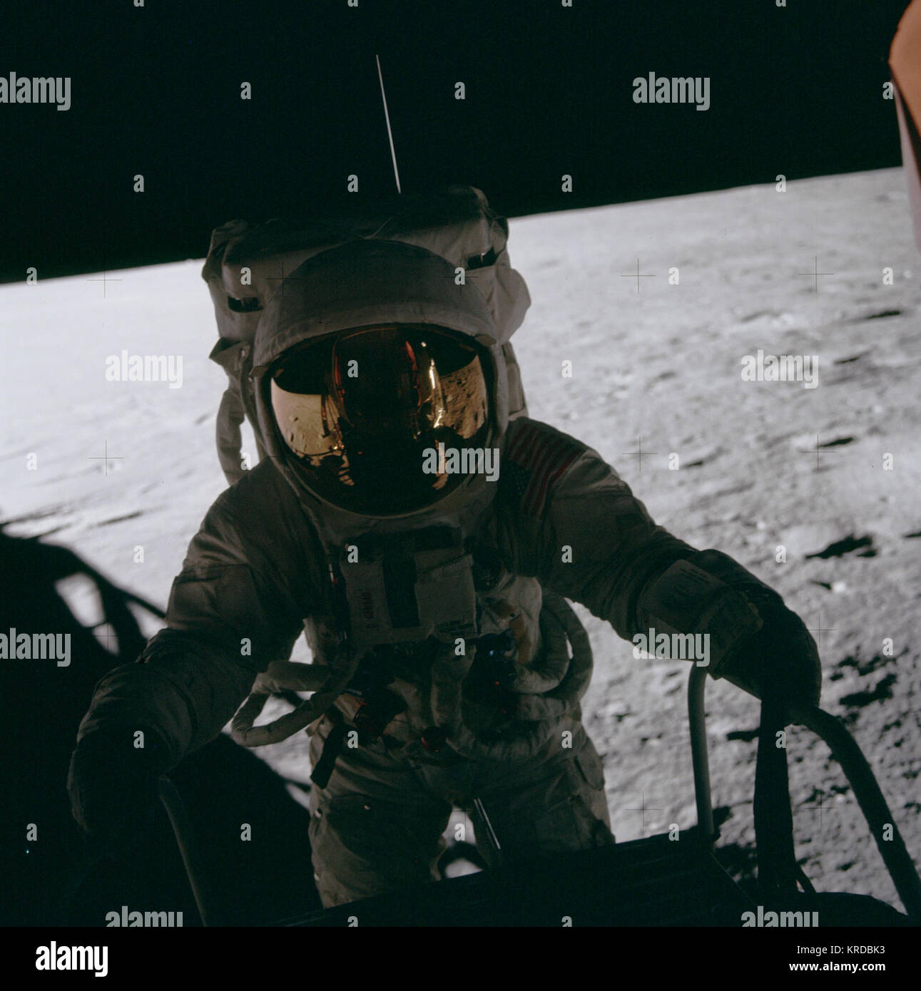 Peter Conrad auf LM Leiter, Apollo 12. Stockfoto