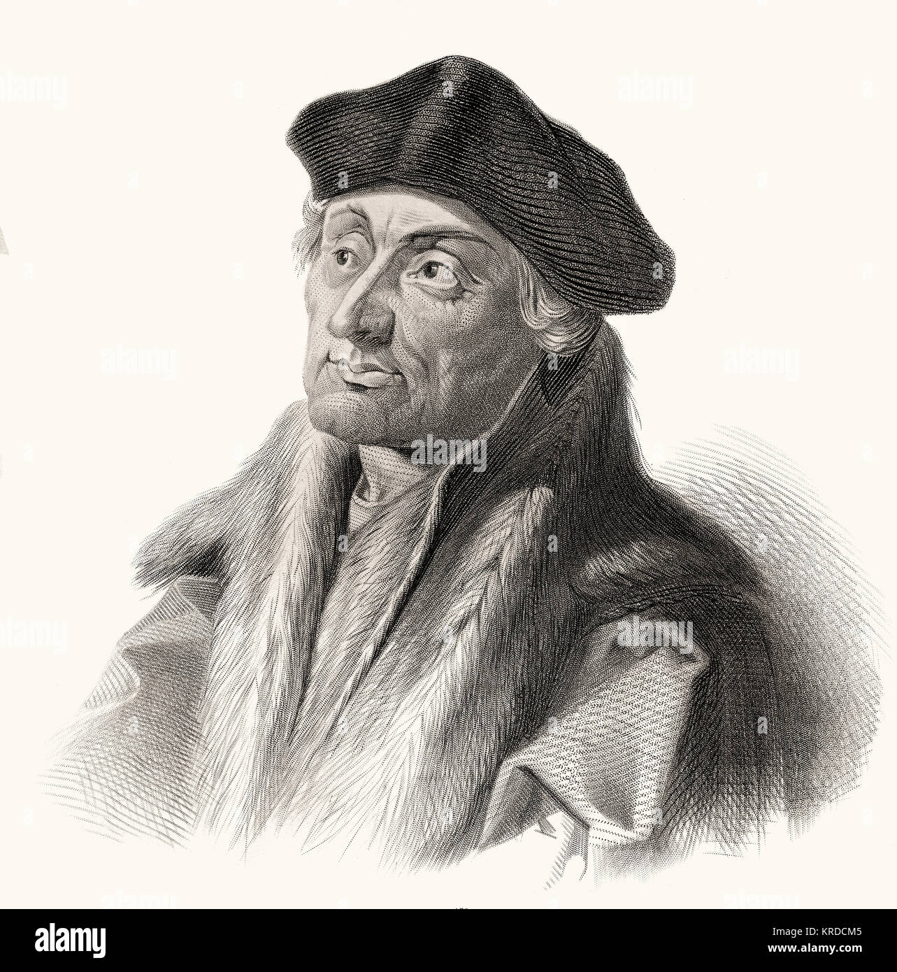 Erasmus Desiderius von Rotterdam, 1465-1536, niederländischer Humanist, Theologe, Philosoph, Gelehrter und Autor, Stockfoto