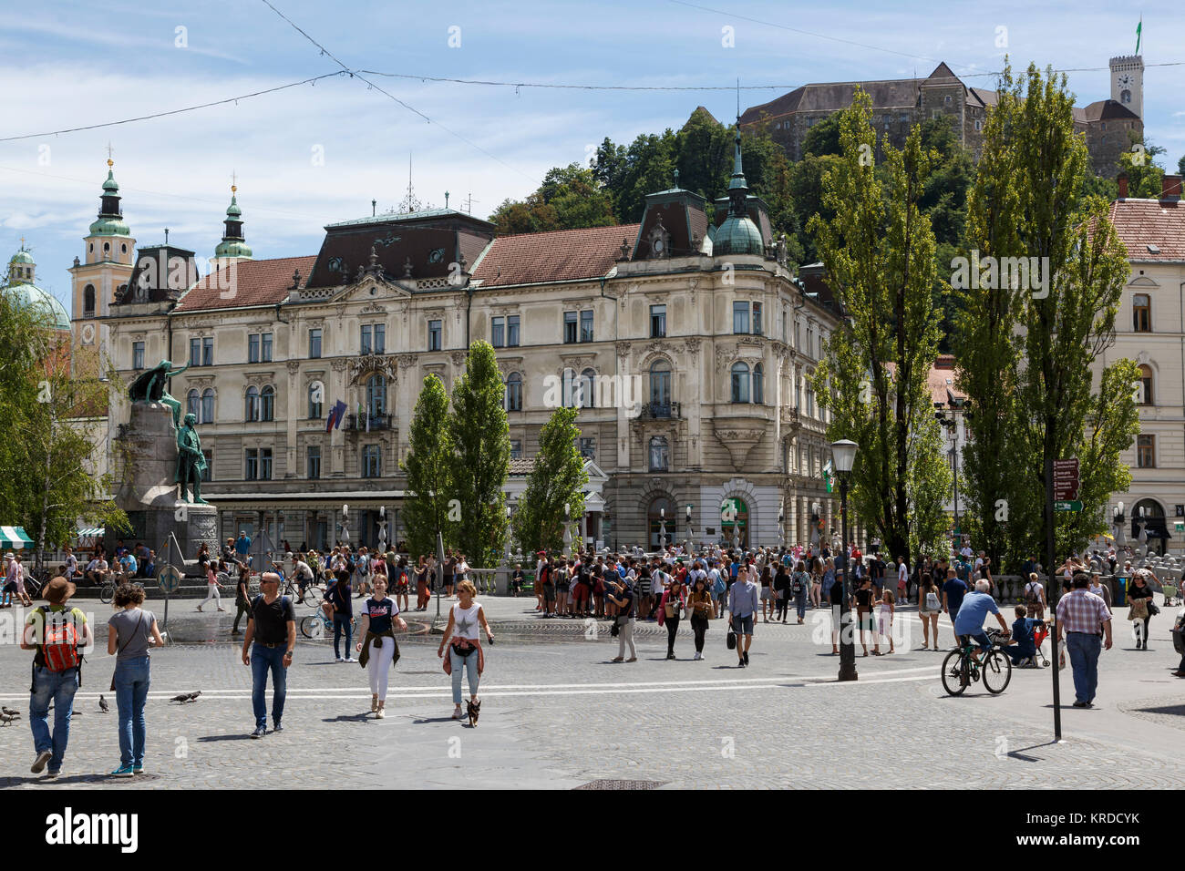 Prešeren Platz, Ljubljana, Slowenien Stockfoto