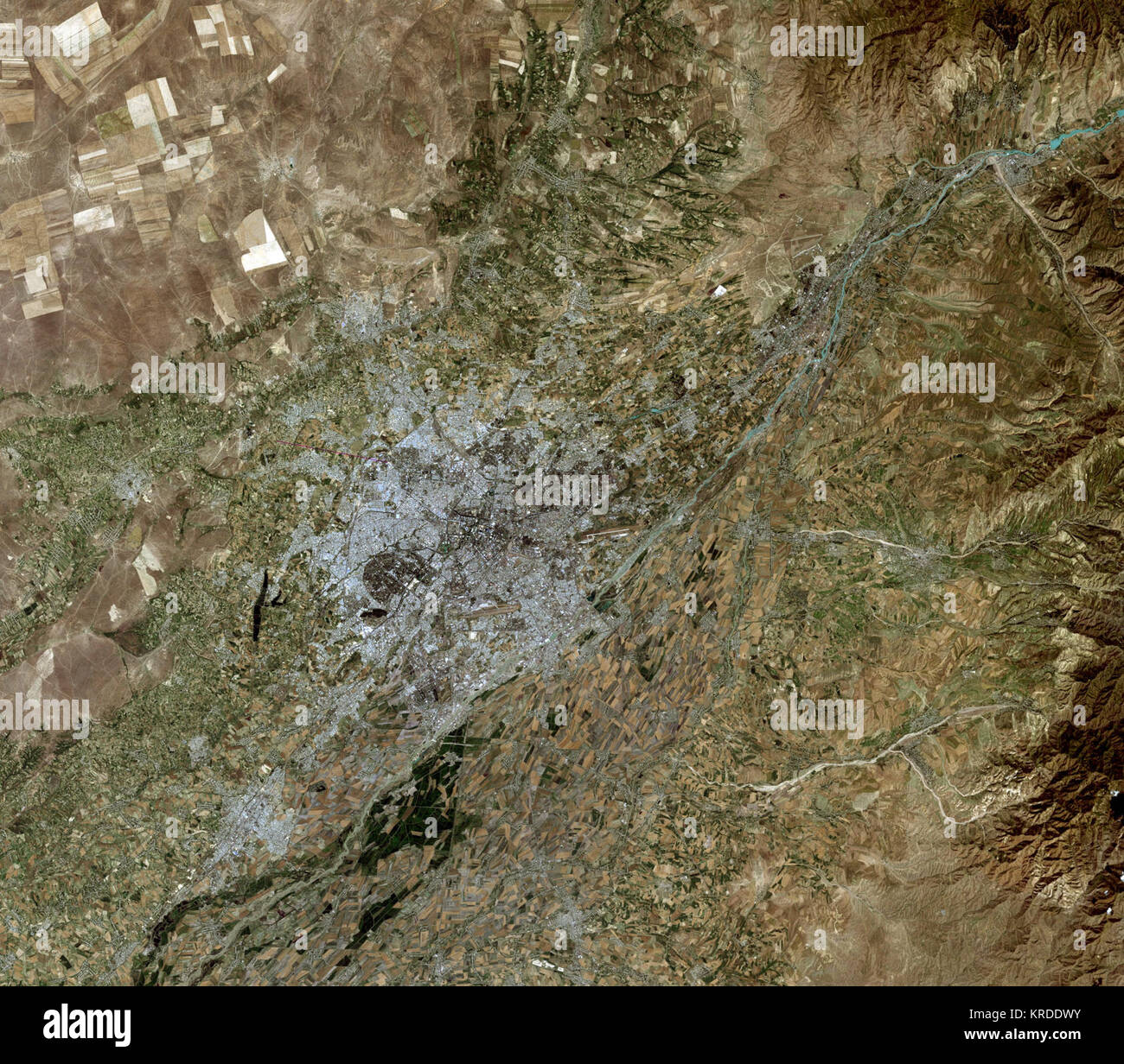 Taschkent, Usbekistan, Stadt und Umgebung, Satellitenbild LandSat -5,2010-06-30 Stockfoto