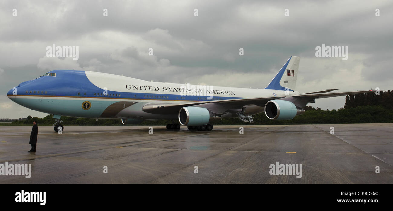 VC-25 der Air Force One im Kennedy Space Center (2010) Stockfoto
