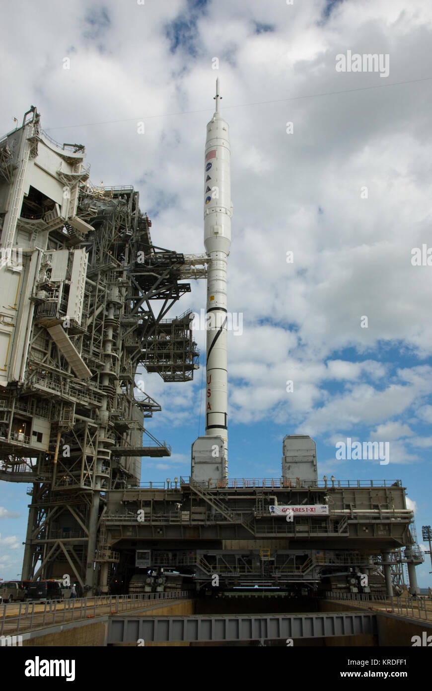 Ares I-X auf LC 39B closeup Stockfoto