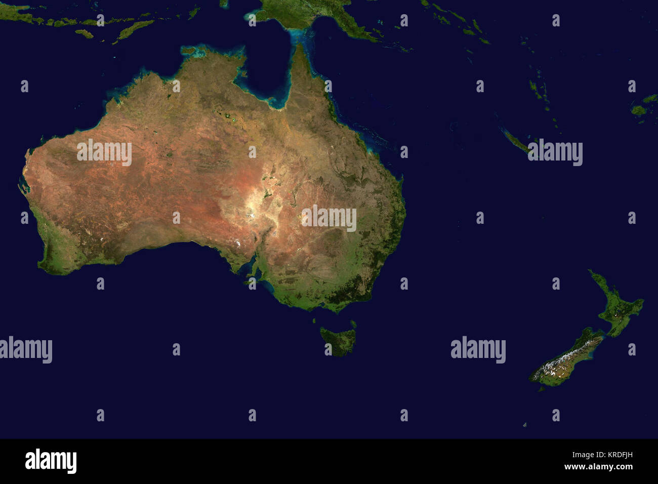 Australien und Neuseeland Thema Bild Satellitenbild Stockfoto
