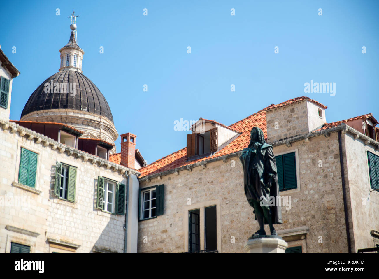 Ivan Gundulic Statue, Dubrovnik, Kroatien Stockfoto