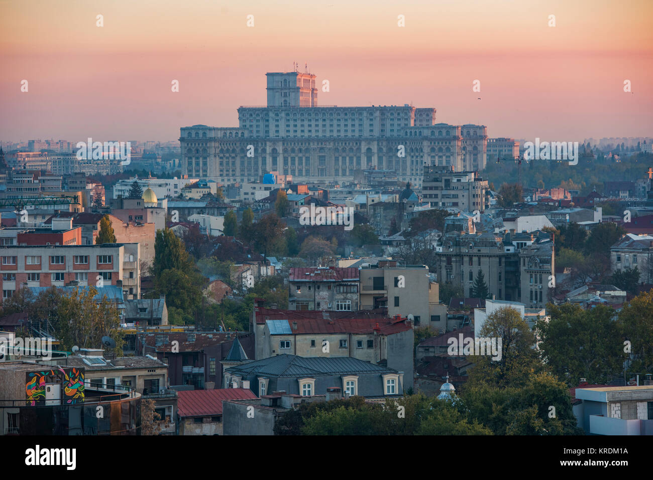 Bukarest Blick von oben Stockfoto