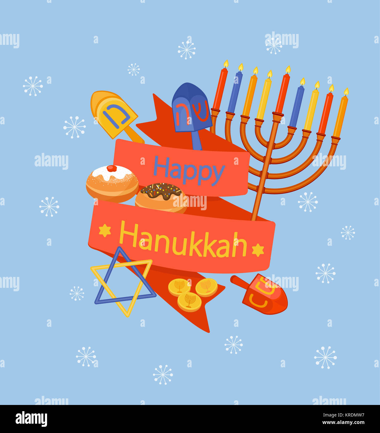 Happy Chanukka Grußkarte. Stockfoto