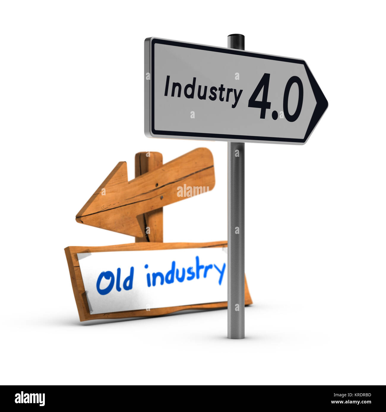 Industrie 4.0 vs Alte Industrie Stockfoto