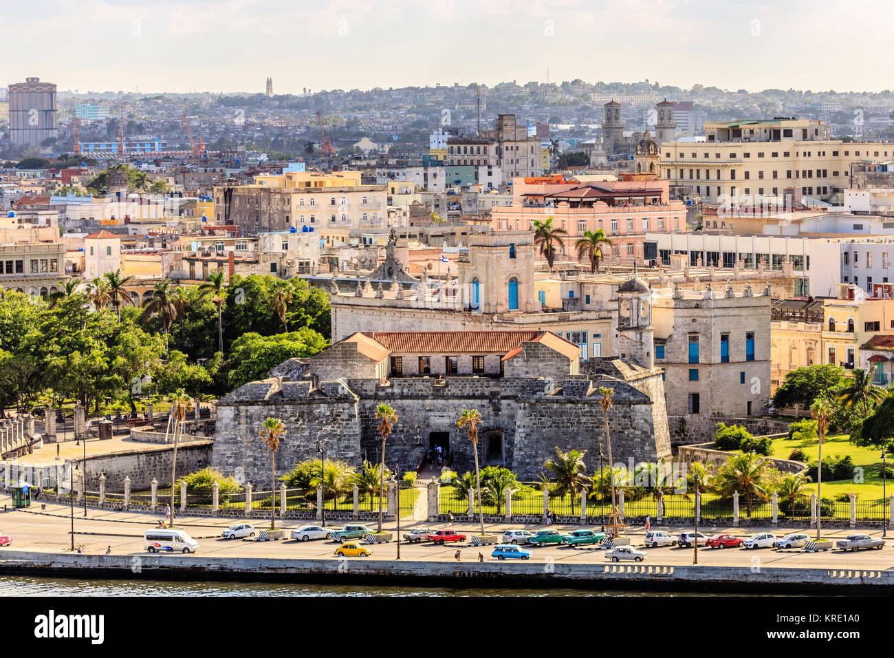 Zur alten Festung auf dem Malecon Street und Altstadt, Havanna, Kuba Stockfoto